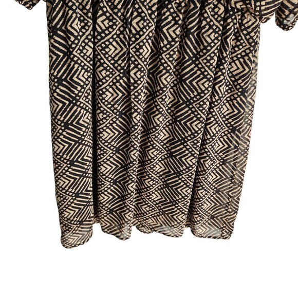 En Focus Dress 12 Brown Black Geometric Print Women's Short 3/4 Sleeve Lined - Picture 9 of 9
